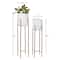CosmoLiving by Cosmopolitan Set of 2 White Metal Contemporary Planter, 39", 46"